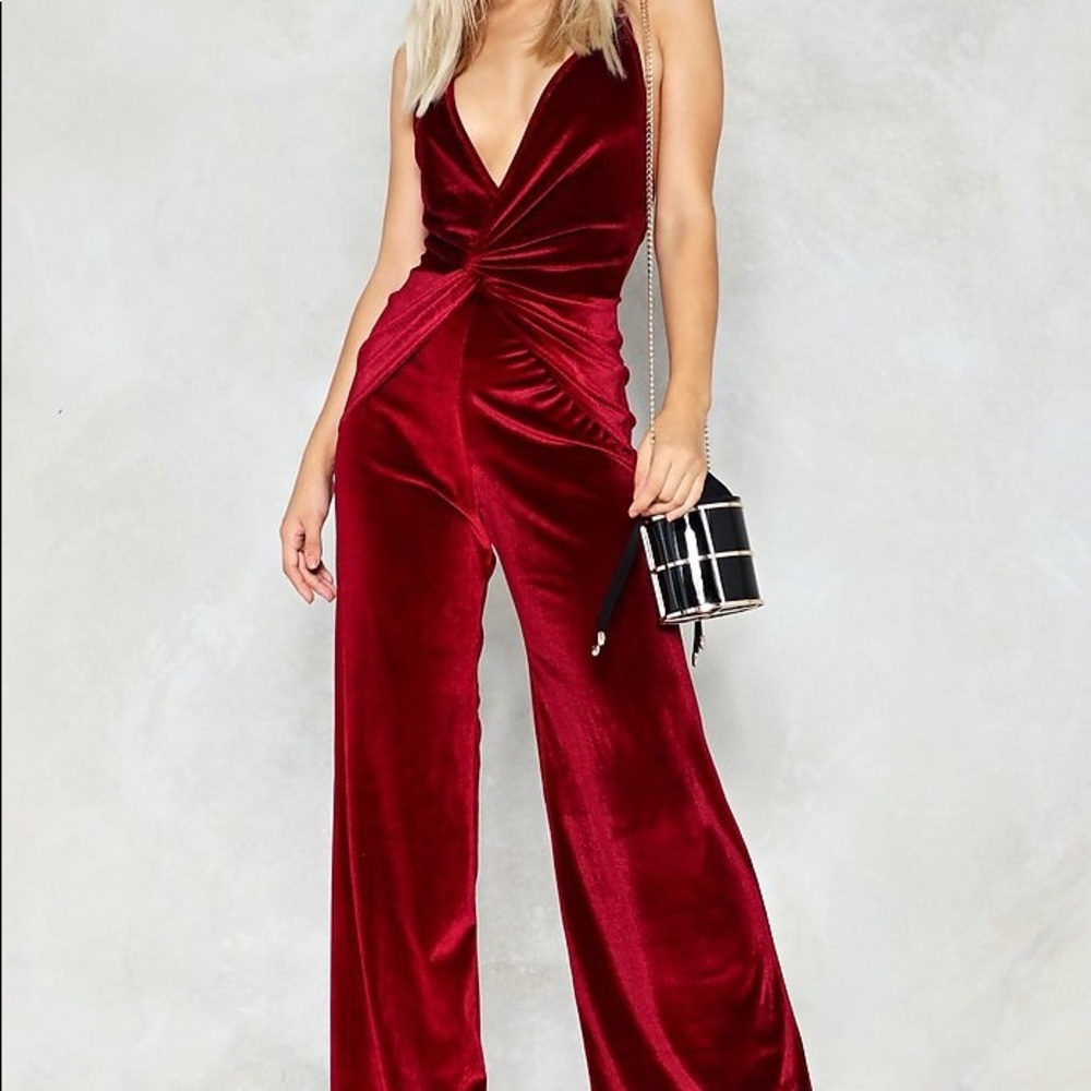 Velvet Red Jumpsuit